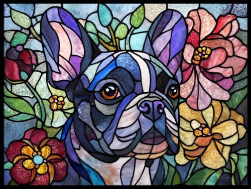 Liguolnn Hund Farbe Diamond Painting Quadratische Steine, 5D Diamond Kunst Komplett Set DIY Gem Kunsthandwerk für Erwachsene Anfänger, Mosaikherstellung Bilder Kristall Home Wall Decor 70x90cm D-264 von Liguolnn