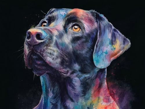 Liguolnn Hunde Tiere Diamond Painting Quadratische Steine, 5D Diamond Kunst Komplett Set DIY Gem Kunsthandwerk für Erwachsene Anfänger, Mosaikherstellung Bilder Kristall Home Wall Decor 30x40cm D-268 von Liguolnn