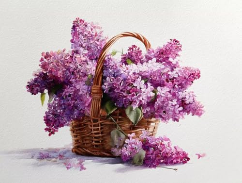 Liguolnn Lilienblüten Diamond Painting Quadratische Steine, 5D Diamond Kunst Komplett Set DIY Gem Kunsthandwerk für Erwachsene Anfänger, Mosaikherstellung Bilder Kristall Home Wall Decor 70x90cm D-160 von Liguolnn