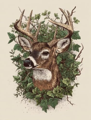 Liguolnn Tier Hirsch Diamond Painting Quadratische Steine, 5D Diamond Kunst Komplett Set DIY Gem Kunsthandwerk für Erwachsene Anfänger, Mosaikherstellung Bilder Kristall Home Wall Decor 50x70cm D-195 von Liguolnn