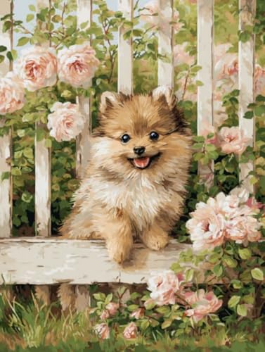 Liguolnn Tiere Baumehund Diamond Painting Quadratische Steine, 5D Diamond Kunst Komplett Set DIY Gem Kunsthandwerk für Erwachsene Anfänger, Mosaikherstellung Kristall Home Wall Decor 30x40cm D-165 von Liguolnn