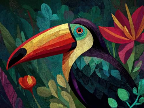 Liguolnn Tiere Vögel Diamond Painting Quadratische Steine, 5D Diamond Kunst Komplett Set DIY Gem Kunsthandwerk für Erwachsene Anfänger, Mosaikherstellung Bilder Kristall Home Wall Decor 30x40cm D-183 von Liguolnn