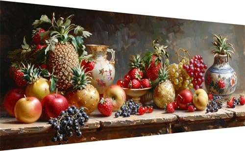 5D Diamond Painting Großes XXL 110x50cm, Diamant Painting Bilder Obst, DIY Vollbohrer Malen nach Zahlen Diamant Painting Set, Groß Stillleben Diamant Malerei Set für Geschenk Wanddeko Wohnzimmer X_8 von Lihogbo
