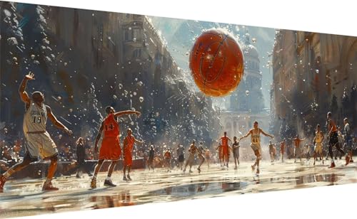 Diamond Painting Basketball, 5D Junge Diamant Painting Bilder Erwachsene, DIY Vollbohrer Cross Stickerei Diamant Kunst Malerei Set, Groß Diamond Painting XXL für Zimmer Deko Aesthetic 110x50cm Q_1 von Lihogbo