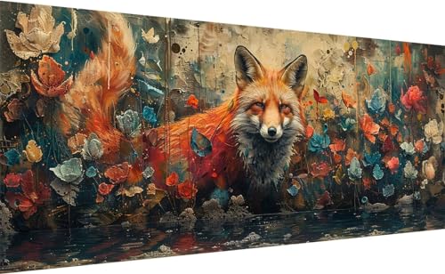 Diamond Painting Fuchs, 5D Blume Diamant Painting Bilder Erwachsene, DIY Vollbohrer Strass Cross Stickerei Diamant Kunst Malerei Set, Groß Diamond Painting XXL für Zimmer Deko Aesthetic 110x50cm R_1 Diamond Painting Fuchs, 5D Blume Diamant Painting Bilder Erwachsene, DIY Vollbohrer Strass Cross Stickerei Diamant Kunst Malerei Set, Groß Diamond Painting XXL für Zimmer Deko Aesthetic 110x50cm R_1 von Lihogbo