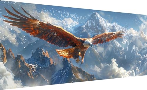 Lihogbo 110 x 50cm Groß Diamond Painting XXL, DIY 5D Adler Diamant Painting Set für Erwachsene, Diamant Painting Bilder Tier Kunst Cross Stickerei Malerei, Diamond Painting für Deko Wohnzimmer U_4 von Lihogbo