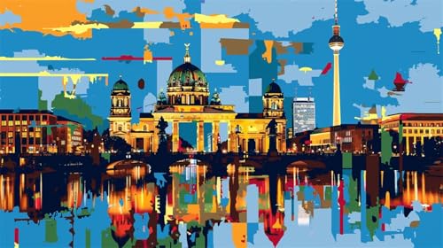 Malen Nach Zahlen, Malen Nach Zahlen Berlin Paint by Numbers Adult, DIY Landschaft mit Pinseln und Acrylfarben Handgemalt Ölgemälde Leinwand für Weihnachten Geschenke, Wanddeko, Ohne Rahmen (70x40cm) Malen Nach Zahlen, Malen Nach Zahlen Berlin Paint by Numbers Adult, DIY Landschaft mit Pinseln und Acrylfarben Handgemalt Ölgemälde Leinwand für Weihnachten Geschenke, Wanddeko, Ohne Rahmen (70x40cm) von Lihogbo