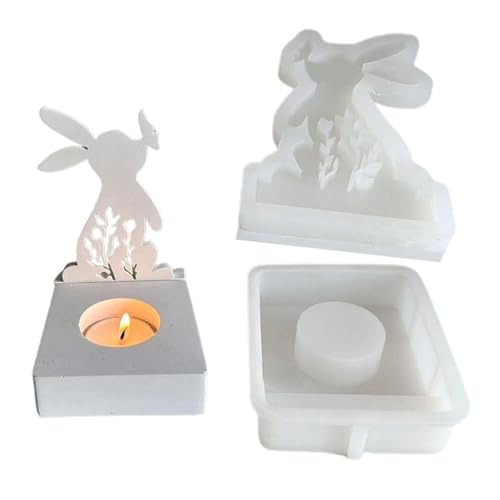 Silikonform Ostern Kerzenhalter, 3D Osterhase Gießformen Silikonformen Kerzenhalter Ostern Hasenform Für Ostern Backen Formen Giessform Candy von Lihuiwp