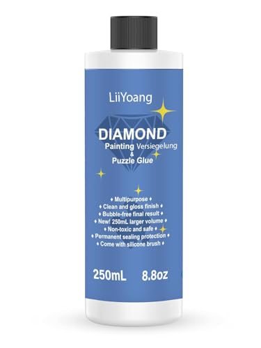 Diamond Painting Versiegelung 250ml, Durchsichtig Diamond Painting Kleber Für Strahlend Glitzernde Bilder & Festen Halt Deiner Steinchen Diamond Painting Zubehör Diamond Painting Versiegelung 250ml, Durchsichtig Diamond Painting Kleber Für Strahlend Glitzernde Bilder & Festen Halt Deiner Steinchen Diamond Painting Zubehör von LiiYoang