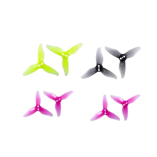 12 Paare (12 Stück im Uhrzeigersinn + 12 Stück gegen den Uhrzeigersinn) 2023S 2 x 2,3 2 Zoll 3-Blatt-Propeller mit 3 Löchern passend for 1105-1108 Motor RC Drone(2023 Mix Color 1mm) von LiiZZi