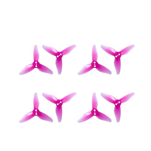 12 Paare (12 Stück im Uhrzeigersinn + 12 Stück gegen den Uhrzeigersinn) 2023S 2 x 2,3 2 Zoll 3-Blatt-Propeller mit 3 Löchern passend for 1105-1108 Motor RC Drone(2023 Pink 1.5mm) von LiiZZi