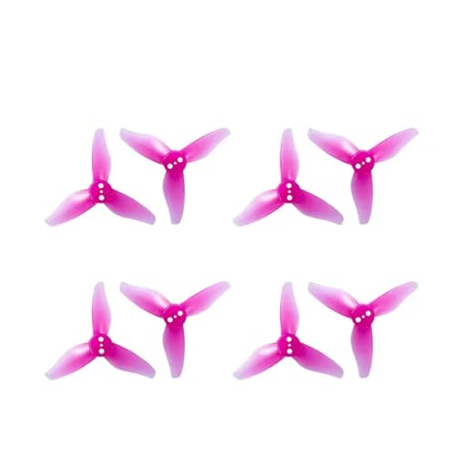 20CW + 20CCW 2023s 2023 2x2,3 2 Zoll 3-Blatt-Propeller 3 Löcher Passend for 1105-1108 Motor RC Drone FPV Zahnstocher(2023 1.5mm Pink) von LiiZZi