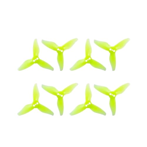 20CW + 20CCW 2023s 2023 2x2,3 2 Zoll 3-Blatt-Propeller 3 Löcher Passend for 1105-1108 Motor RC Drone FPV Zahnstocher(2023 1mm Green) von LiiZZi