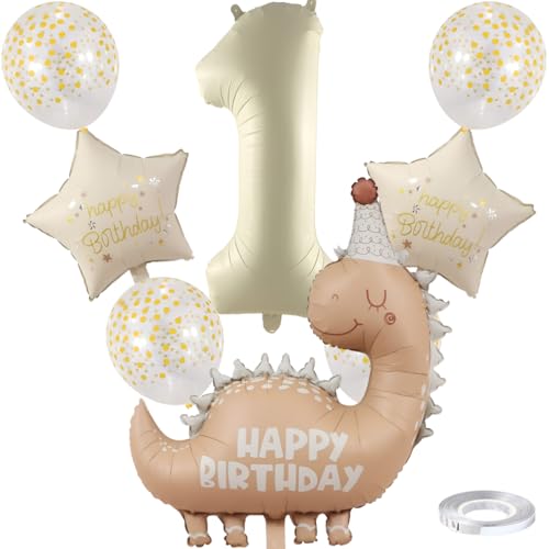 Liitata 1. Dino Geburtstags Party Deko Dino Geburtstag Luftballon Set Creme Zahl 1 Folienballon Großes Dinosaur Luftballon für Junge Mädchen Geburtstag Party Deko Liitata 1. Dino Geburtstags Party Deko Dino Geburtstag Luftballon Set Creme Zahl 1 Folienballon Großes Dinosaur Luftballon für Junge Mädchen Geburtstag Party Deko von Liitata
