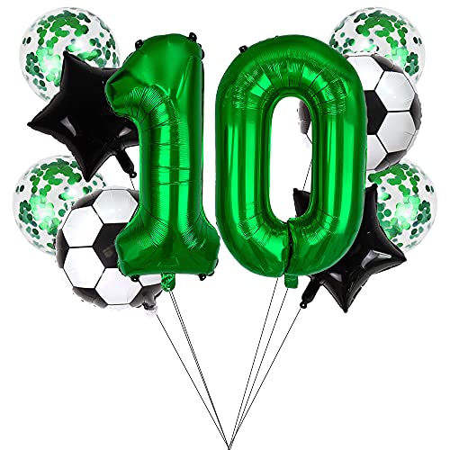 Liitata Fußball Luftballon Set 10. Geburtstag Deko Zahl 10 Folienballon Grün Fussball Ballon Deko Stern Ballon Schwarz Konfetti Luftballons für Kinder Junge Geburtstag Party Fußball Party Deko Liitata Fußball Luftballon Set 10. Geburtstag Deko Zahl 10 Folienballon Grün Fussball Ballon Deko Stern Ballon Schwarz Konfetti Luftballons für Kinder Junge Geburtstag Party Fußball Party Deko von Liitata