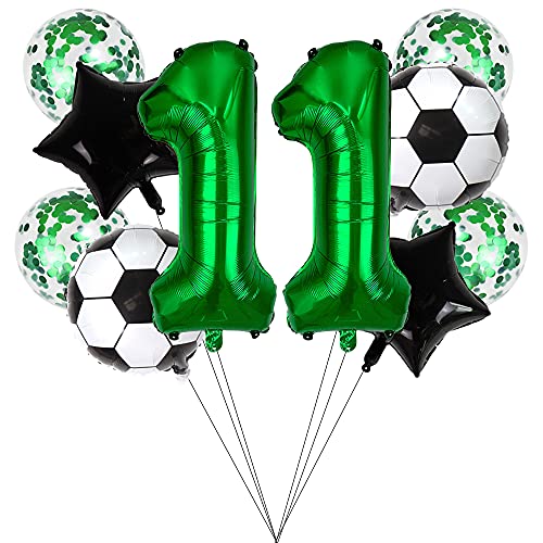 Liitata Fußball Luftballon Set 11. Geburtstag Deko Zahl 11 Folienballon Grün Fussball Ballon Deko Stern Ballon Schwarz Konfetti Luftballons für Kinder Junge Geburtstag Party Fußball Party Deko Liitata Fußball Luftballon Set 11. Geburtstag Deko Zahl 11 Folienballon Grün Fussball Ballon Deko Stern Ballon Schwarz Konfetti Luftballons für Kinder Junge Geburtstag Party Fußball Party Deko von Liitata