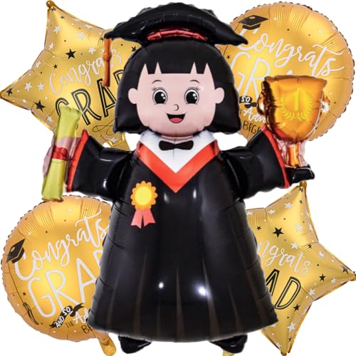 Liitata Graduation Balloons Woman Graduation Party Balloons Graduation Party Deko Großes Bachelor Luftballon Graduation Foil Balloon für University Graduate Motto Party - Gold Liitata Graduation Balloons Woman Graduation Party Balloons Graduation Party Deko Großes Bachelor Luftballon Graduation Foil Balloon für University Graduate Motto Party - Gold von Liitata
