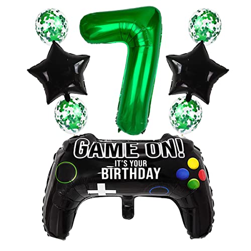 Liitata Videospiel 7. Geburtstag Deko Jungen Gamer Geburtstag Party Deko Zahl 7 Folienballon Grün Großes Gamecontroller Luftballon Stern Ballon für Kinder Junge Geburtstag Motto Party Deko Liitata Videospiel 7. Geburtstag Deko Jungen Gamer Geburtstag Party Deko Zahl 7 Folienballon Grün Großes Gamecontroller Luftballon Stern Ballon für Kinder Junge Geburtstag Motto Party Deko von Liitata