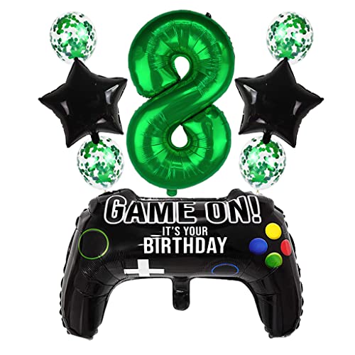 Liitata Videospiel 8. Geburtstag Deko Jungen Gamer Geburtstag Party Deko Zahl 8 Folienballon Grün Großes Gamecontroller Luftballon Stern Ballon für Kinder Junge Geburtstag Motto Party Deko Liitata Videospiel 8. Geburtstag Deko Jungen Gamer Geburtstag Party Deko Zahl 8 Folienballon Grün Großes Gamecontroller Luftballon Stern Ballon für Kinder Junge Geburtstag Motto Party Deko von Liitata