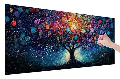 Diamond Painting Baum des Lebens, 5D DIY Diamant Painting Bilder Farbe 250x100cm, Diamant Malerei Cross Stitch Stickerei Erwachsene Groß XXL, Basteln Erwachsene Set für Geschenke, Wand Deko, C-80 von Lijahoo