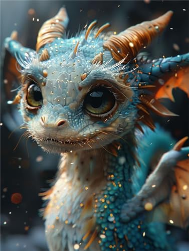 Diamond Painting Drachen Diamant Painting Bilder Baby Diamond Painting Erwachsene Diamant Painting Bilder Erwachsene Diamant Bilder Kinder DIY Cross Stickerei Malerei Kits, Deko Schlafzimmer 40x50cm von Lijahoo