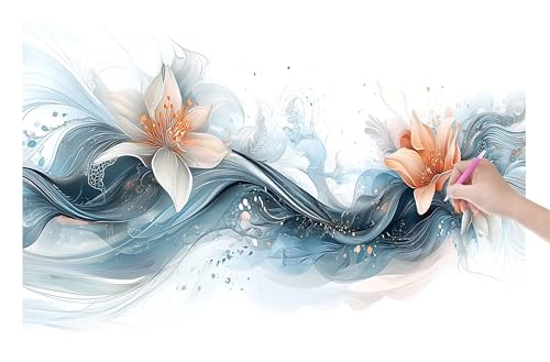 Diamond Painting Erwachsene, Abstrakt Diamant Painting Bilder Set für Anfänger (100x40cm), 5D DIY Crystal Kunst Strass Stickerei Blumen Diamant Malerei Kits, Bastelset Erwachsene für Wanddeko A-23 von Lijahoo