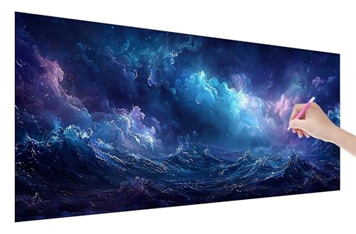 Diamond Painting Erwachsene, Blau Diamant Painting Bilder Set für Anfänger (150x60cm), 5D DIY Crystal Kunst Strass Stickerei Meer Diamant Malerei Kits, Bastelset Erwachsene für Home Wanddeko, C-45 von Lijahoo