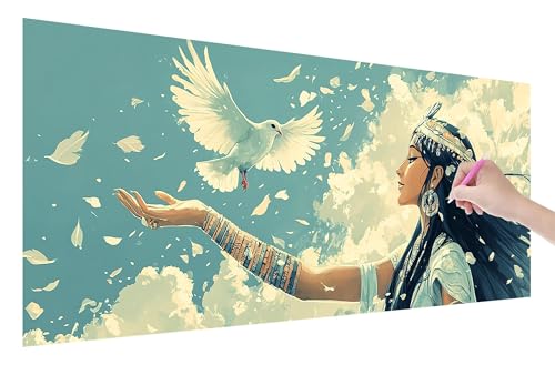 Diamond Painting Erwachsene, Engel Diamant Painting Bilder Set für Anfänger (200x80cm), 5D DIY Crystal Kunst Strass Stickerei Vogel Diamant Malerei Kits, Bastelset Erwachsene für Home Wanddeko, C-86 von Lijahoo
