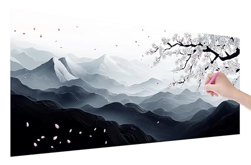 Diamond Painting Erwachsene, Grau Diamant Painting Bilder Set für Anfänger (150x60cm), 5D DIY Crystal Kunst Strass Stickerei Blumen Diamant Malerei Kits, Bastelset Erwachsene für Home Wanddeko, C-95 von Lijahoo