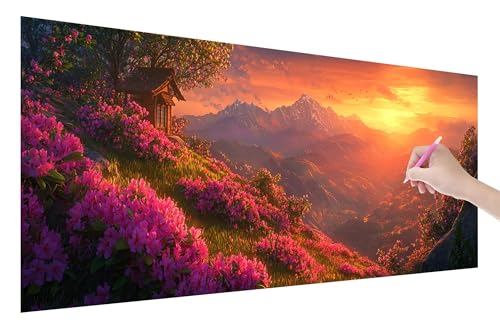 Diamond Painting Erwachsene, Landschaft Diamant Painting Bilder Set für Anfänger (120x50cm), 5D DIY Crystal Kunst Strass Stickerei Berg Diamant Malerei Kits, Bastelset Erwachsene für Wanddeko C-40 von Lijahoo