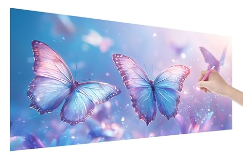 Diamond Painting Erwachsene, Schmetterling Diamant Painting Bilder Set für Anfänger (150x60cm), 5D DIY Crystal Kunst Strass Stickerei Traum Diamant Malerei Kits, Bastelset Erwachsene für Wanddeko C-93 von Lijahoo