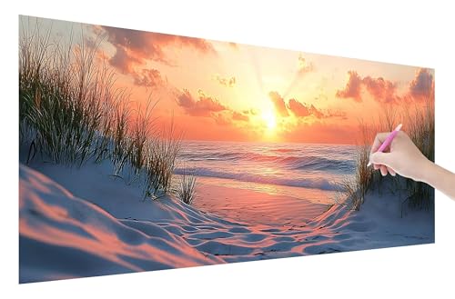 Diamond Painting Erwachsene, Strand Diamant Painting Bilder Set für Anfänger (200x80cm), 5D DIY Crystal Kunst Strass Stickerei Meer Diamant Malerei Kits, Bastelset Erwachsene für Home Wanddeko, C-72 von Lijahoo