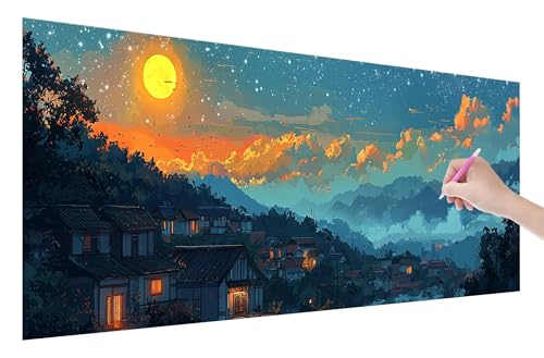 Diamond Painting Erwachsene, Traum Diamant Painting Bilder Set für Anfänger (200x80cm), 5D DIY Crystal Kunst Strass Stickerei Landschaft Diamant Malerei Kits, Bastelset Erwachsene für Wanddeko C-52 von Lijahoo