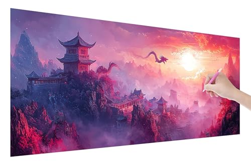 Diamond Painting Estragon, 5D DIY Diamant Painting Bilder Landschaft 70x30cm, Diamant Malerei Cross Stitch Stickerei Erwachsene Groß XXL, Basteln Erwachsene Set für Geschenke und Zimmer Wand Deko, V-3 von Lijahoo