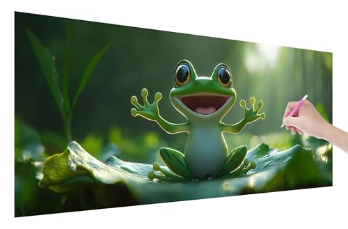 Diamond Painting Frosch, 5D DIY Diamant Painting Bilder Tiere 70x30cm, Diamant Malerei Cross Stitch Stickerei Erwachsene Groß XXL, Basteln Erwachsene Set für Geschenke und Wand Deko Wohnzimmer, L-21 von Lijahoo