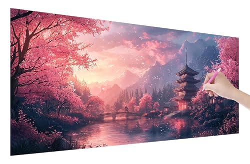 Diamond Painting Japan, 5D DIY Diamant Painting Bilder Landschaft 150x60cm, Diamant Malerei Cross Stitch Stickerei Erwachsene Groß XXL, Basteln Erwachsene Set für Geschenke und Zimmer Wand Deko, M-82 Diamond Painting Japan, 5D DIY Diamant Painting Bilder Landschaft 150x60cm, Diamant Malerei Cross Stitch Stickerei Erwachsene Groß XXL, Basteln Erwachsene Set für Geschenke und Zimmer Wand Deko, M-82 von Lijahoo