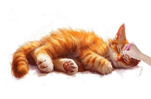 Diamond Painting Katze, 5D DIY Diamant Painting Bilder Tiere 150x60cm, Diamant Malerei Cross Stitch Stickerei Erwachsene Groß XXL, Basteln Erwachsene Set für Geschenke und Wand Deko Wohnzimmer, C-66 von Lijahoo