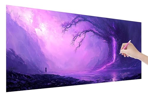 Diamond Painting Lila, 5D DIY Diamant Painting Bilder Geheimnis 200x80cm, Diamant Malerei Cross Stitch Stickerei Erwachsene Groß XXL, Basteln Erwachsene Set für Geschenke und Zimmer Wand Deko, C-43 von Lijahoo