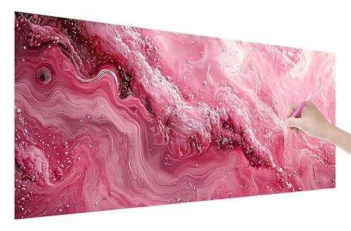 Diamond Painting Rosa, 5D DIY Diamant Painting Bilder Abstrakt 70x30cm, Diamant Malerei Cross Stitch Stickerei Erwachsene Groß XXL, Basteln Erwachsene Set für Geschenke und Wand Deko Wohnzimmer, C-65 von Lijahoo