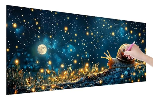 Diamond Painting Schnecken, 5D DIY Diamant Painting Bilder Tiere 120x50cm, Diamant Malerei Cross Stitch Stickerei Erwachsene Groß XXL, Basteln Erwachsene Set für Geschenke und Zimmer Wand Deko, C-71 von Lijahoo
