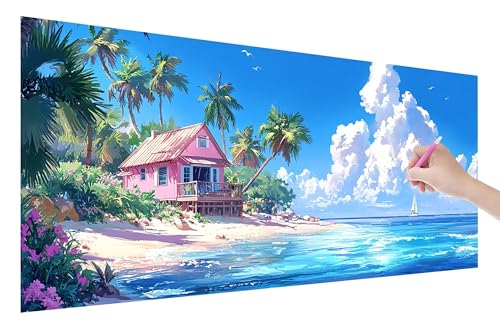 Diamond Painting Sommer, 5D DIY Diamant Painting Bilder Strand 120x50cm, Diamant Malerei Cross Stitch Stickerei Erwachsene Groß XXL, Basteln Erwachsene Set für Geschenke und Wand Deko Wohnzimmer, T-59 Diamond Painting Sommer, 5D DIY Diamant Painting Bilder Strand 120x50cm, Diamant Malerei Cross Stitch Stickerei Erwachsene Groß XXL, Basteln Erwachsene Set für Geschenke und Wand Deko Wohnzimmer, T-59 von Lijahoo