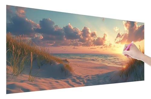 Diamond Painting Strand, 5D DIY Diamant Painting Bilder Sonnenuntergang 200x80cm, Diamant Malerei Cross Stitch Stickerei Erwachsene Groß XXL, Basteln Erwachsene Set für Geschenke, Wand Deko, C-81 von Lijahoo