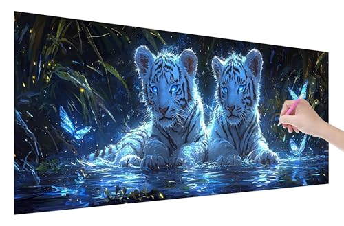 Diamond Painting Tiger, 5D DIY Diamant Painting Bilder Schmetterling 120x50cm, Diamant Malerei Cross Stitch Stickerei Erwachsene Groß XXL, Basteln Erwachsene Set für Geschenke, Zimmer Wand Deko, D-7 Diamond Painting Tiger, 5D DIY Diamant Painting Bilder Schmetterling 120x50cm, Diamant Malerei Cross Stitch Stickerei Erwachsene Groß XXL, Basteln Erwachsene Set für Geschenke, Zimmer Wand Deko, D-7 von Lijahoo