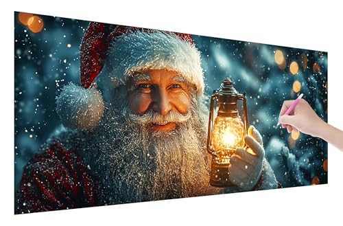 Diamond Painting Weihnachten, 5D DIY Diamant Painting Bilder Weihnachtsmann 200x80cm, Diamant Malerei Cross Stitch Stickerei Erwachsene Groß XXL, Basteln Erwachsene Set für Geschenke, Wand Deko, C-75 von Lijahoo