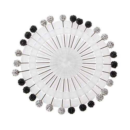 lijun 30 Stück Muslim Hijab Sicherheitsschal Stifte Strass Ball Brosche Straight Head Pin von lijun