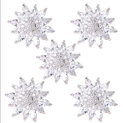 lijun 5Pcs 20mm Sonnenblume Strass Metallknöpfe Kristallverzierung DIY Zubehör von Lijun