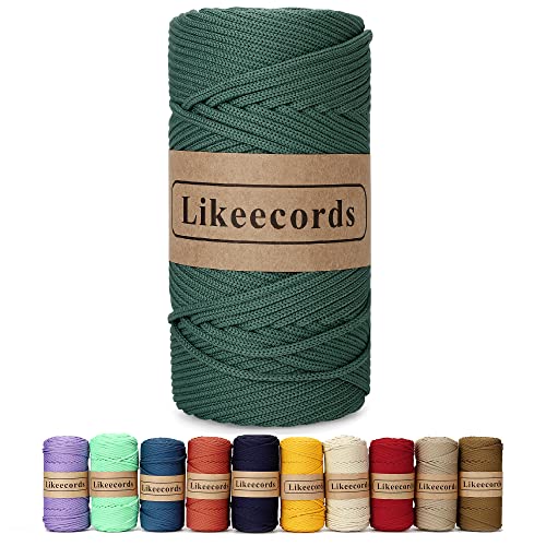 Likeecords Poliestere Corda 4mm x 130m,Cordino Per Borse Uncinetto,Polipropilene Macrame Corda intrecciata,Macramè Filo per Appendiabiti per Fiori, Home Decor （Fagiolo Verde） von Likeecords