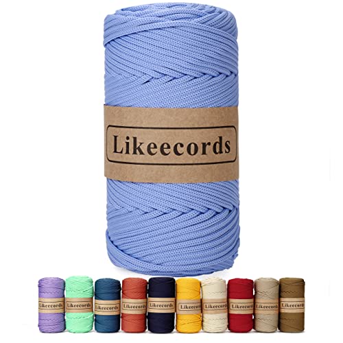 Likeecords Poliestere Corda 4mm x 130m,Cordino Per Borse Uncinetto,Polipropilene Macrame Corda intrecciata,Macramè Filo per Appendiabiti per Fiori, Home Decor （Blu Marino） von Likeecords