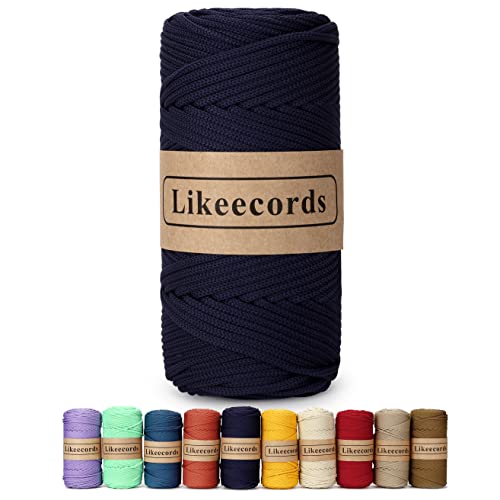 Likeecords Poliestere Corda 4mm x 130m,Cordino Per Borse Uncinetto,Polipropilene Macrame Corda intrecciata,Macramè Filo per Appendiabiti per Fiori, Home Decor （Blu tibetano） von Likeecords