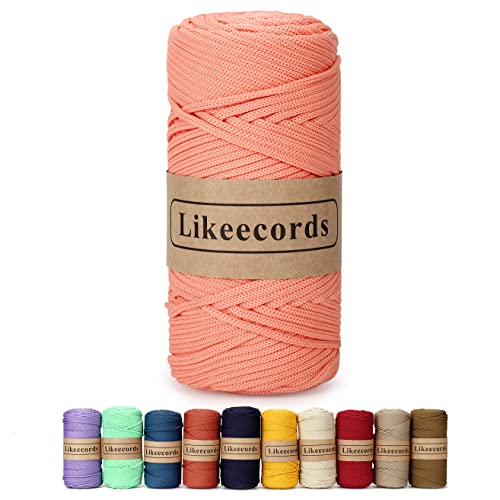 Likeecords Poliestere Corda 4mm x 130m,Cordino Per Borse Uncinetto,Polipropilene Macrame Corda intrecciata,Macramè Filo per Appendiabiti per Fiori, Home Decor （Inulina） von Likeecords